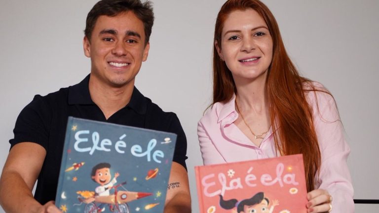 nikolas-ferreira-e-ana-campagnolo-lancam-livros-infantis-em-combate-a-identidade-de-genero